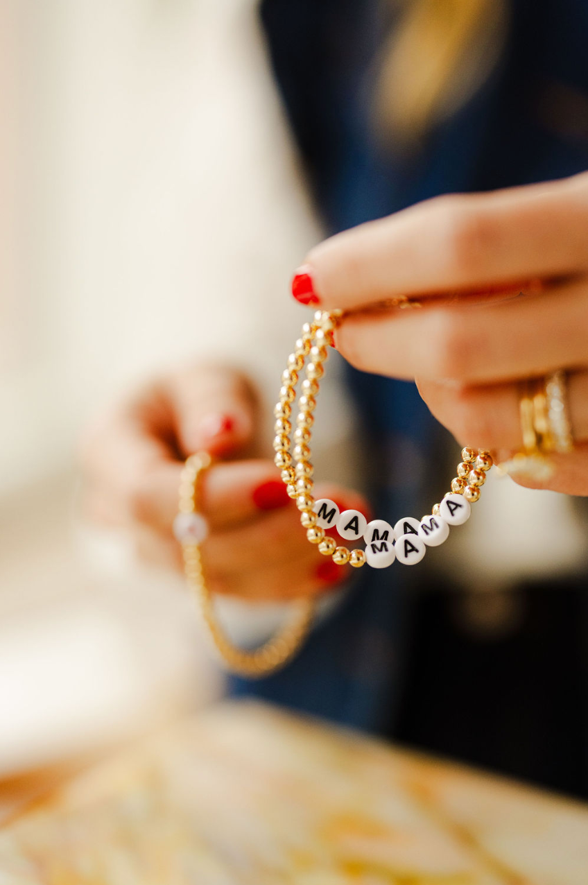 Mama Gold-Filled Beaded Bracelet