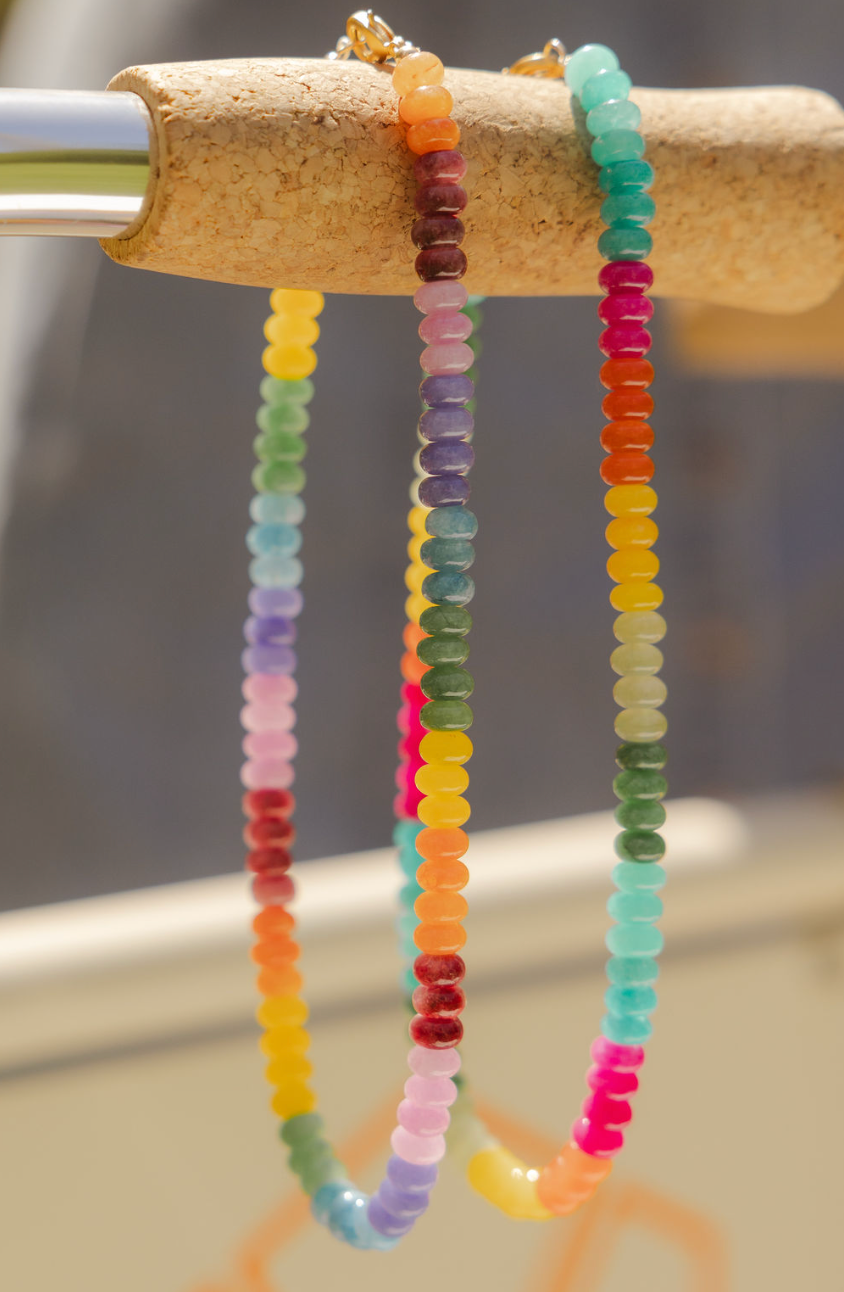 Rainbow or Summer Gemstone Necklace