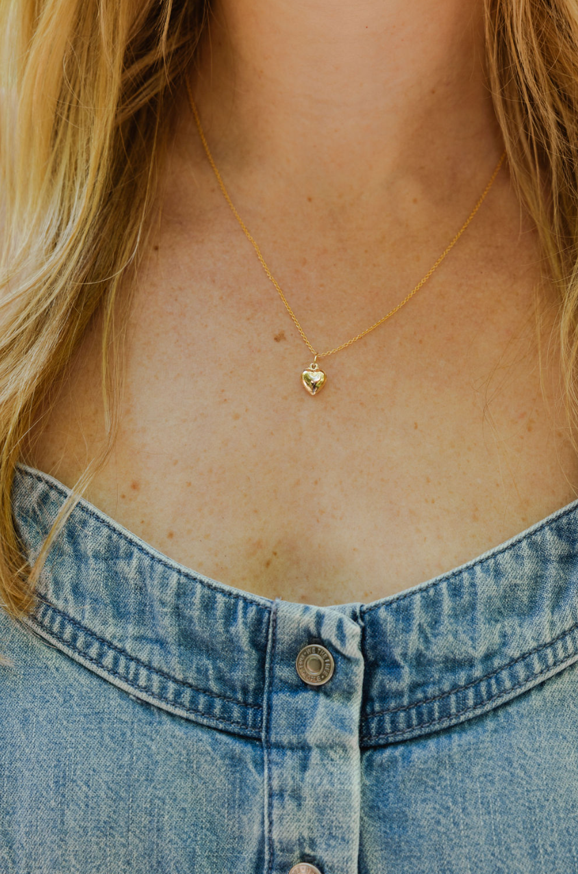 Gold Filled Puffy Heart Charm