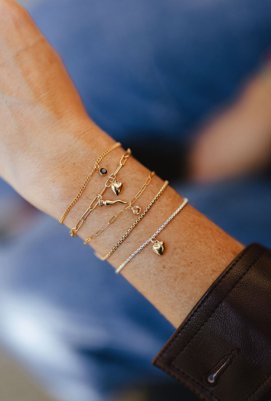 Large Paperclip Bracelet with Horn